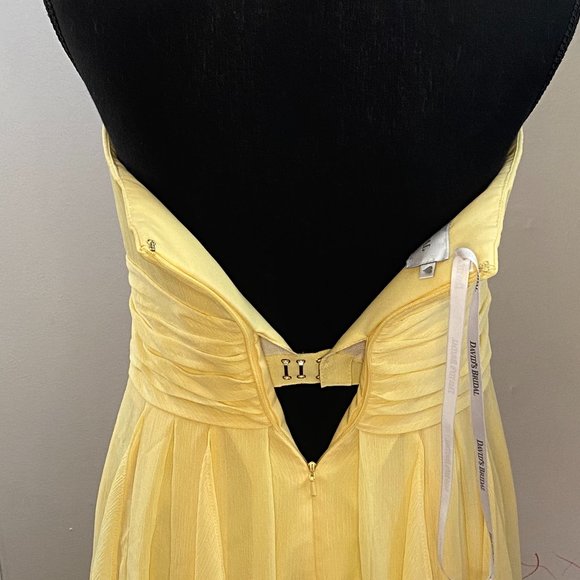 Davids Bridal - Gorgeous Yellow Flowing Dress Gown - Size 2 - Picture 3 of 7